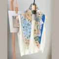 Women stylish printed rhombus silk scarf luxury design elegant fashion neckerchief - Twill Diamond Scarf - 172