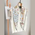 Women's autumn diamond silk scarf elegant twill neckerchief versatile luxury fashion shawl - Twill Diamond Scarf - 173