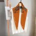 Orange twill silk diamond scarf with luxury equestrian horse motif for women autumn style. - Twill Diamond Scarf - 176