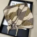 Vintage floral triangular headscarf with beaded fringe retro boho hair accessory summer - Lettuce Edge Multifunctional Triangle Scarf - 32