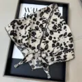 Retro leopard print triangular headscarf with lace trim and beaded ties, stylish summer hair accessory. - Lettuce Edge Multifunctional Triangle Scarf - 48