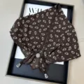 Retro paisley print triangle headscarf with lace trim and beaded ties for summer wear. - Lettuce Edge Multifunctional Triangle Scarf - 49