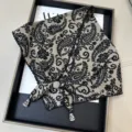 Retro paisley triangle scarf with lace trim and beads, breathable ethnic headwear shawl. - Lettuce Edge Multifunctional Triangle Scarf - 51