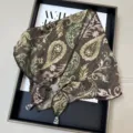 Retro paisley print triangular headscarf with beaded fringe, breathable summer ethnic style. - Multi-Functional Triangle Scarf with Scalloped Edge - 55