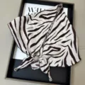 Retro zebra print triangle scarf with beaded tassel chic summer boho vacation headwear. - Lettuce Edge Multifunctional Triangle Scarf - 40