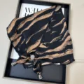 Retro tiger print triangular headscarf with beaded fringe, breathable summer fashion shawl. - Lettuce Edge Multifunctional Triangle Scarf - 43