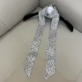 Black and white leopard print skinny scarf elegant long neck accessory spring style - SD140 - White Small Leopard Print