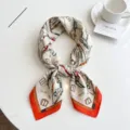 Damen 70cm Quadratischer Seidenschal Klassischer Gürtel Ketten Druck Eleganter Schal - 13-70-114-12
