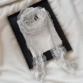Witte kant lint sjaal, romantische sprookjesstijl lange decoratieve taille riem voor vrouwen. - Geborduurd kantlint - Lichtblauw - 02