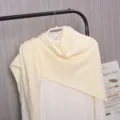 Donna giallo lana maglia sciarpa triangolare inverno caldo ispessito scialle collo - Bianco Latte