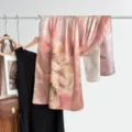 Eleganter rosa blumiger Seidenschal langer Schal für Damen, hochwertige Seidengeschenke. - Stil 11