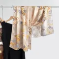Elegantes Maulbeerseide Langtuch mit Bambusdruck, weicher leichter Halstuch Schal fur Damen - Stil 12