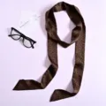 Sciarpa stretta con stampa leopardata marrone foulard in seta nastro lungo collo elegante. - Stile Stampato (PL251008-5*190-11)
