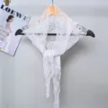Franse kant bloemige driehoek sjaal elegante decoratieve halsdoek voor lente - Wit