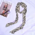 Chique smalle paisley twilly sjaal voor vrouwen, elegante lange halsdoek en tas lint. - 190x5cm / 5*190 Paisley-serie - 3 - Beige