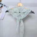 Franse stijl kant driehoek sjaal lente zomer elegante bloem geborduurde halsdoek wrap - Groen
