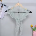 Groene kanten bloemborduursel driehoekige sjaal vintage elegante veelzijdige dames wikkeldoek zomer - Driehoekige sjaal van kant met vlinderbloemen - groen