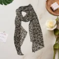 Foulard long imprimé léopard vintage, élégant tour de cou fin et bandeau de cheveux polyvalent. - Imprimé léopard Marc