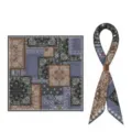 Klassischer Paisleymuster Quadrat Schal und Twilly Set, Vintage Patchwork Design Damen. - 70x70cm / Stil 1