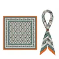 Modischer 70cm Samtquadratschal mit doppelseitigem Print und Handrollkanten für den Herbst. - 70x70cm / Stil 13