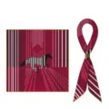 Elegantes 70cm Quadratisches Seidentuch mit auffallendem geometrischem Pferd Print. - Stil 7