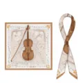 Luxus Violine Musik Motiv Seidenquadrat Schal 70cm elegante Retro Mode Halstuch fuer Fruehling. - Stil 9