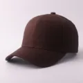 Gorra de béisbol de algodón marrón lisa con copa rígida y ala ancha para protección - Ajustable / Parte Superior Dura Lisa / Café
