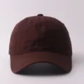 Gorra de béisbol clásica de algodón marrón liso sombrero de sol de visera rígida - Ajustable / Parte Superior Suave Lisa / Café Oscuro