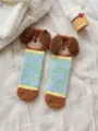 Simpatici calzini morbidi in peluche con orecchie da cucciolo 3D e stelle, calzini caldi invernali. - Taglia unica / A stella
