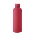 Insulated red stainless steel sports water bottle with a sleek matte finish and cap. - 500ml / Raspberry Red
