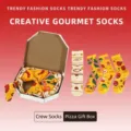 Kreative Pizza-Themen Socken im 4er-Pack in einer lustigen Pizza-Geschenkbox-Set - Einheitsgröße / 4 Paar Set / Pizzaform-Stil