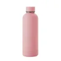 Matte pink stainless steel insulated water bottle for outdoor sports - 500ml / Regular Fit / Sakura Pink