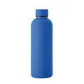 Matte blue 304 stainless steel insulated water bottle for sports and outdoor use - 500ml / Regular Fit / Ocean Blue