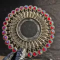 Exquisite silver-tone Evil Eye ornament with red iridescent gems for sashimi plating - Silver Red Rainbow Style 6