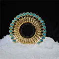 Gold evil eye ornament with blue rhinestones for luxurious sashimi platter decoration - Gold Blue Style 1