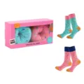 2er-Pack kreative Baumwollsocken mit Donut-Muster in Rosa und Blau - Einheitsgröße / Donut Stil / 2er-Pack / Grün + Rosa