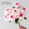 Artificial pink rose bouquet for home decoration, 41cm height - Bouquet Only / Pink Heart Charm