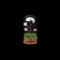 Handgemaakte mini roze kwartskristallen boom in glazen koepel voor decoratie in huis. - Rozenkwarts splitboom