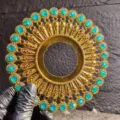 Gold sunburst evil eye ornament for sashimi platter decoration in turquoise finish. - Gold Aqua Green Style 8