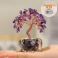 Handgemaakte mini paarse amethist kristallen geldboom voor luxe bureau decoratie - Amethist stijl (Kristallen kom basis)