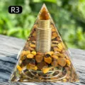 Natural tiger eye crystal stones orgone energy pyramid with copper coil for home decor R3 - Tiger Eye + Coil (R3) / 5cm