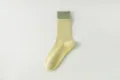 Women's mid-tube yoga socks with non-slip silicone grip soles, yellow and green design. - One Size / Grass Green