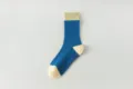 Chaussettes de yoga mi-mollet pour femmes antidérapantes silicone fitness pilates sport - Taille unique / Bleu saphir