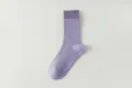 Purple non slip yoga socks for women, mid tube pilates grip socks for indoor fitness gym. - One Size / Purple