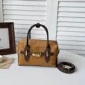 Mode Wildleder Umhängetasche Damen Luxus Grifftasche Crossover lässige Retro Kissentasche - Ohne Anhänger / Braun