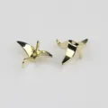 Gold alloy origami crane charm detail view, perfect for DIY jewelry and bracelet crafting. - Gold
