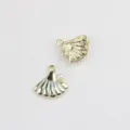 Pendentif coquillage en alliage doré avec émail bleu et perle pour création de bijoux DIY - Base d'Or Bleu