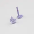 Purple painted star earring pins DIY metal jewelry making accessories components for crafts. - 20 Pieces Set / Purple