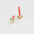 Gold alloy star ear post component detail, white enamel fill, DIY handmade jewelry supply. - 20 Pieces Set / Gold
