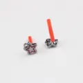 Alloy painted pentagram star ear studs DIY jewelry accessories close up detail display. - 20 Pieces Set / Gunmetal